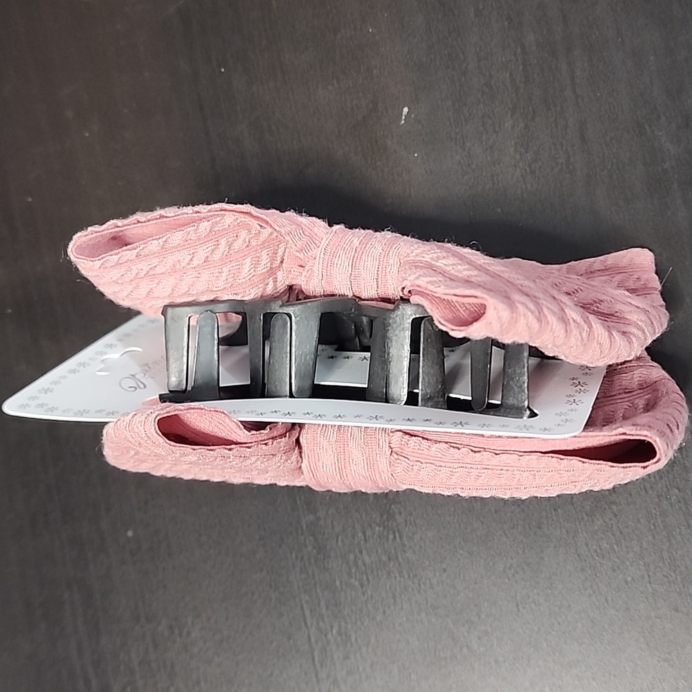 Mauve Fabric Hair Bow - Picture 2 of 3